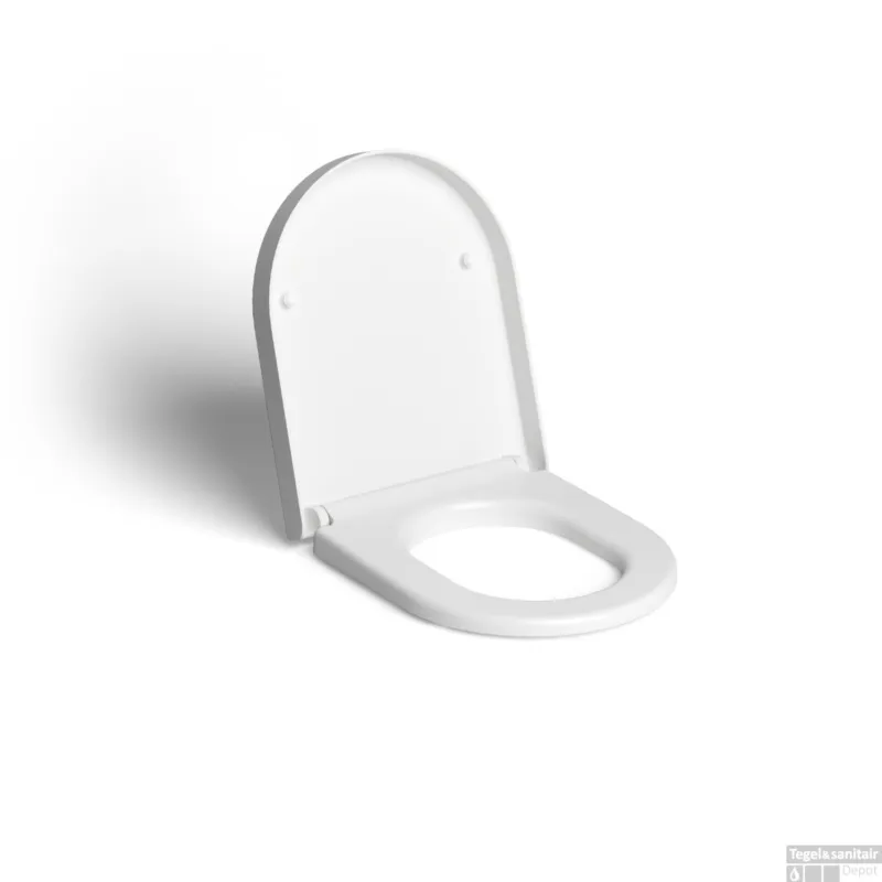 Rechtstreeks Van De Fabrikant Clou Hammock Toiletzitting Met Deksel Met Soft Closing Systeem en Quick Release Systeem Mat Wit 36x43x5.1cm