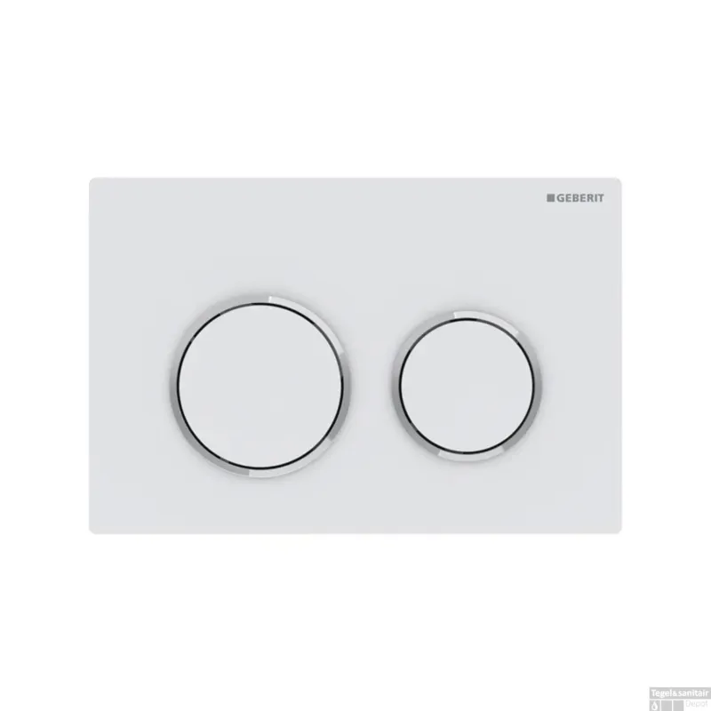 Drukplaat Geberit Omega 20 voor 2-toets Spoeling Glansverchroomde Ringen Mat Wit Must-Have