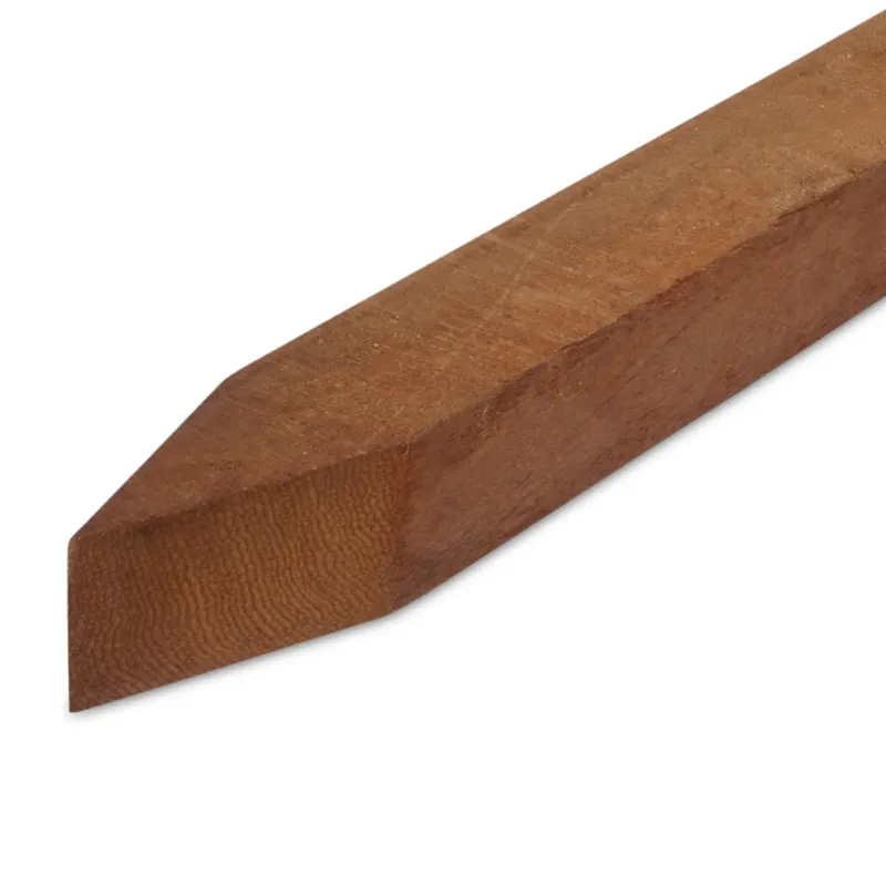 Hete Deal hardhout - puntpaal Azobé paal met punt - 80x80 mm - fijnbezaagd / ruw - rechte puntpaal - azobe hardhout AD 20-25% - Azobé paal met punt - 80x80 mm - ruw: 250 cm