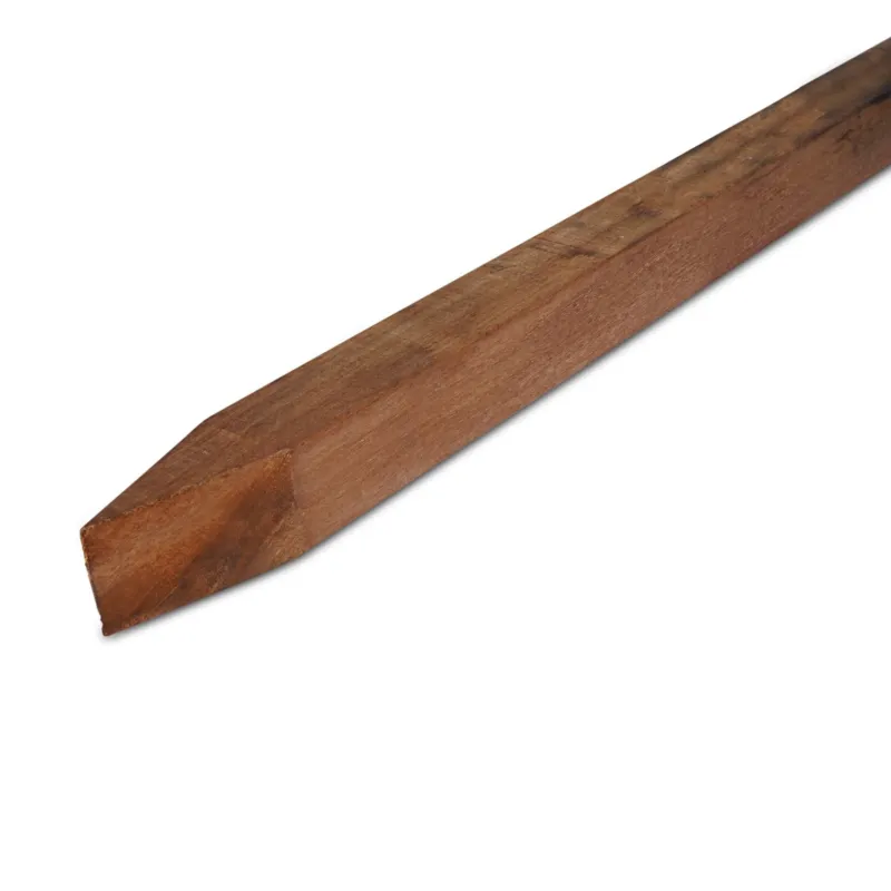 Betrouwbaar hardhout - puntpaal Azobé piketpaaltje - 40x40 mm - fijnbezaagd / ruw - piket paal - azobe hardhout AD 20-25% - Azobé piketpaaltje - 40x40 mm - ruw: 60 cm