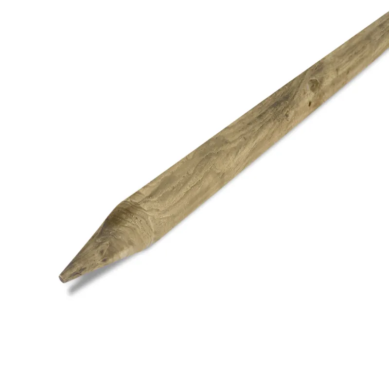 Koop Vandaag grenen - puntpaal - geimpregneerd Geïmpregneerd grenen paal met punt - 60 mm - gefreesd - ronde tuinpaal (gepunt) - geïmpregneerd grenenhout KD 18-20% - Geïmpregneerd grenen paal met punt - 60 mm - gefreesd: 250 cm