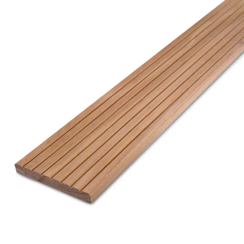 Superprijs hardhout - vlonderplank Bangkirai vlonderplank - 25x145 mm - geschaafd - gegroefde terrasplank - bankirai hardhout KD 18-20% - per bundel - 49 stuks - Bangkirai vlonderplank - 25x145 mm - geschaafd: 400 cm