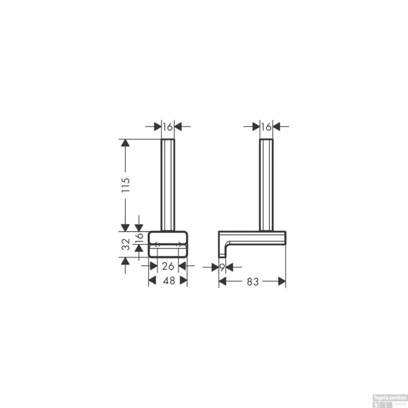 Betrouwbaar Reserverolhouder HansGrohe AddStoris Geborsteld Zwart Chroom