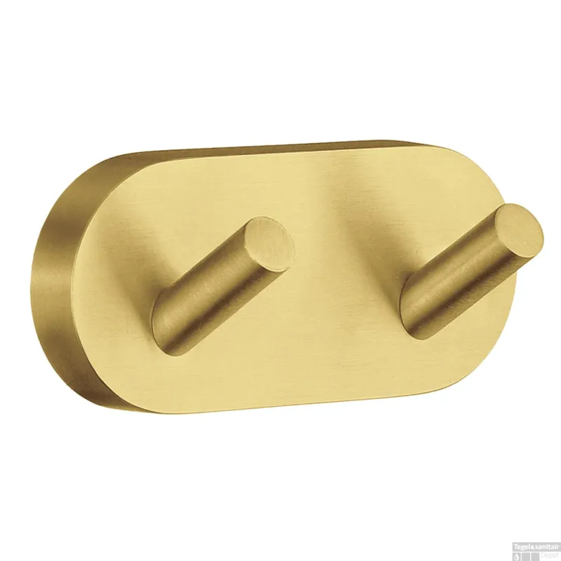 Superprijs Handdoekhaak Smedbo Home Dubbel 9x4 cm Mat Messing