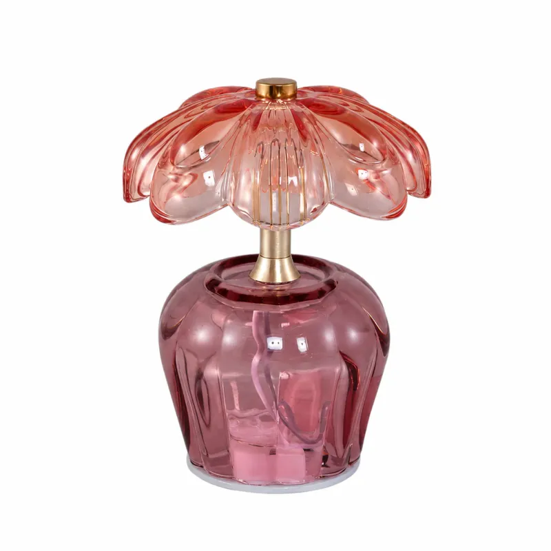 Kaydie Flower LED Lamp Set – Luxe Glazen Bloemlampen Roze Express Levering