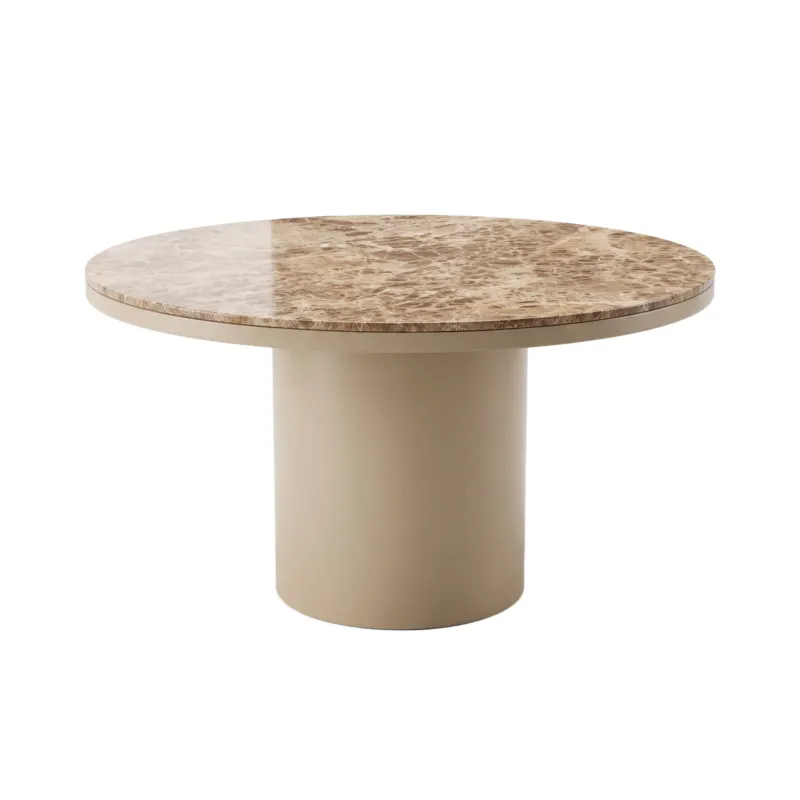 Direct Beschikbaar PTMD Lunaro Beige Marmeren Eettafel Rond – ø140 cm | Handgemaakt