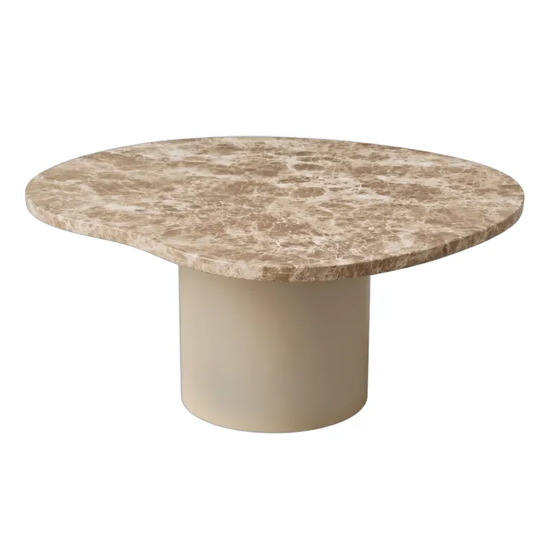 Op = Op PTMD Lunaro Beige Marmeren Salontafel Laag L – ø60 cm | Handgemaakt