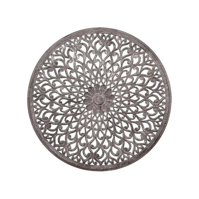 Rond Wandpaneel Donkergrijs Houtsnijwerk 90 cm – Vane S Bestseller