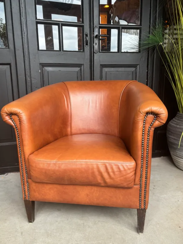 Merkproduct Cognac Leren Clubfauteuil
