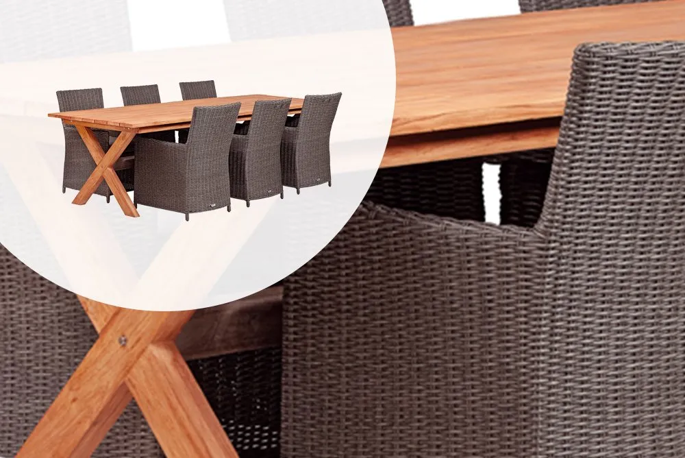 Nu Kopen Eettafel Teak Hardhout Kruispoot in 2 maten - 79 cm