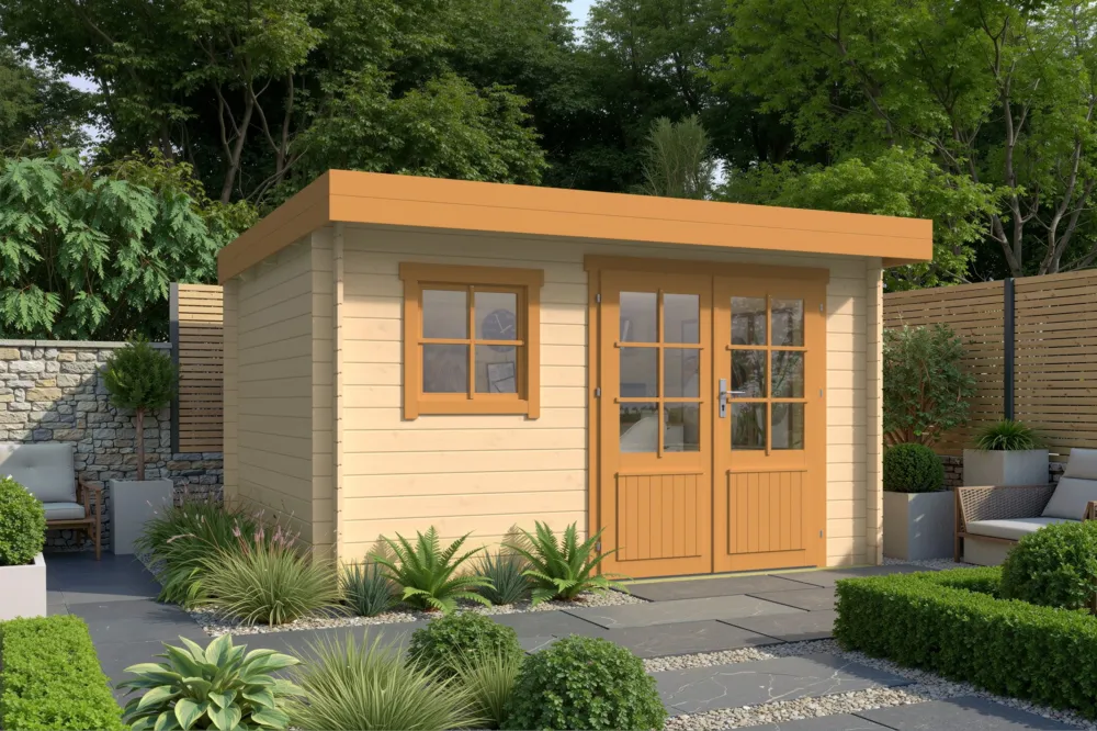Blokhut Marta 360x300cm en Greta 360x360cm Beperkte Voorraad