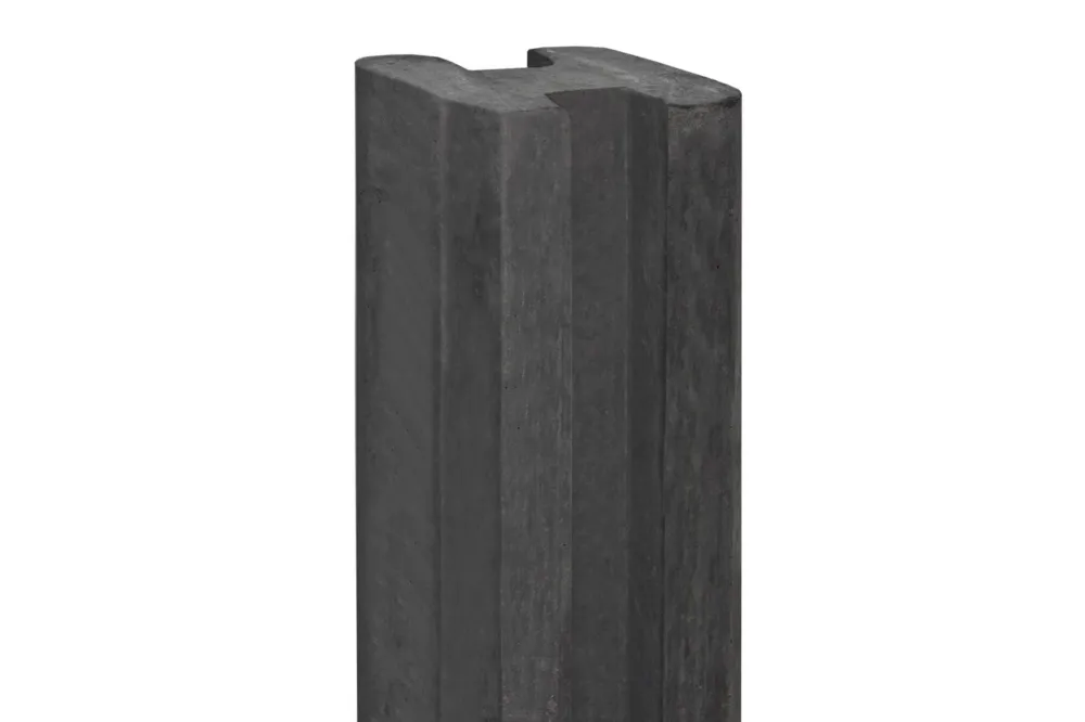 Betonpaal Reest Antraciet 11.5 x 11.5 x 280 cm - Tussenpaal met kabeldoorvoer Beperkt Aanbod