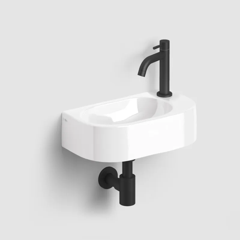 Dagaanbieding Fonteinset Clou InBe Set 7 Incl. Mat Zwarte Toebehoren 11x41 Cm Glanzend Wit