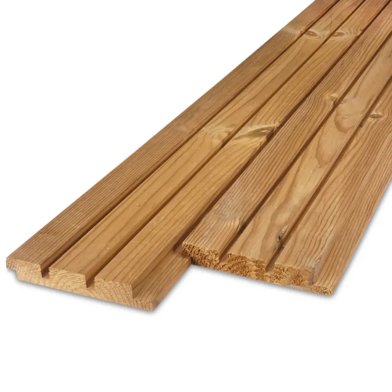 thermo - rabat Thermo vuren Deens rabat - 26x130 mm - geschaafd - deensrabat - thermisch gemodificeerd vurenhout KD 8-12% - per bundel - 168 stuks - Thermo vuren Deens rabat - 26x130 mm - geschaafd: 450 cm Laatste Versie