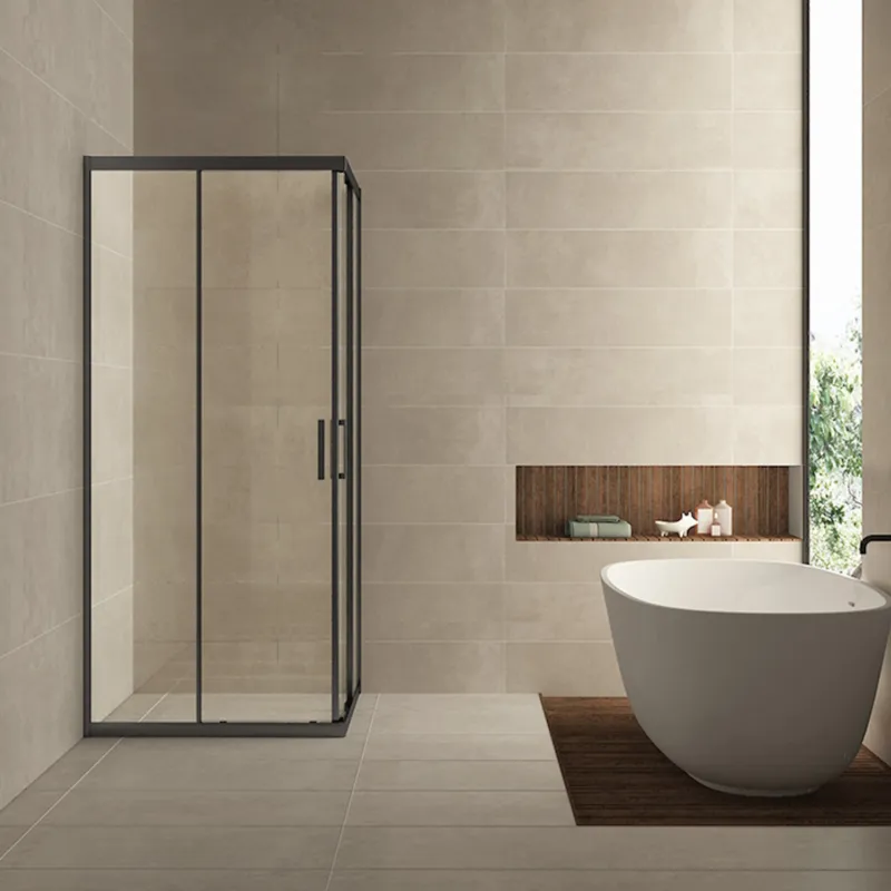 Merkproduct Douchecabine Wiesbaden Skyline Hoekinstap + 2 Schuifdeuren 80x80x200 cm 8mm Helder Glas NANO Coating Mat Zwart