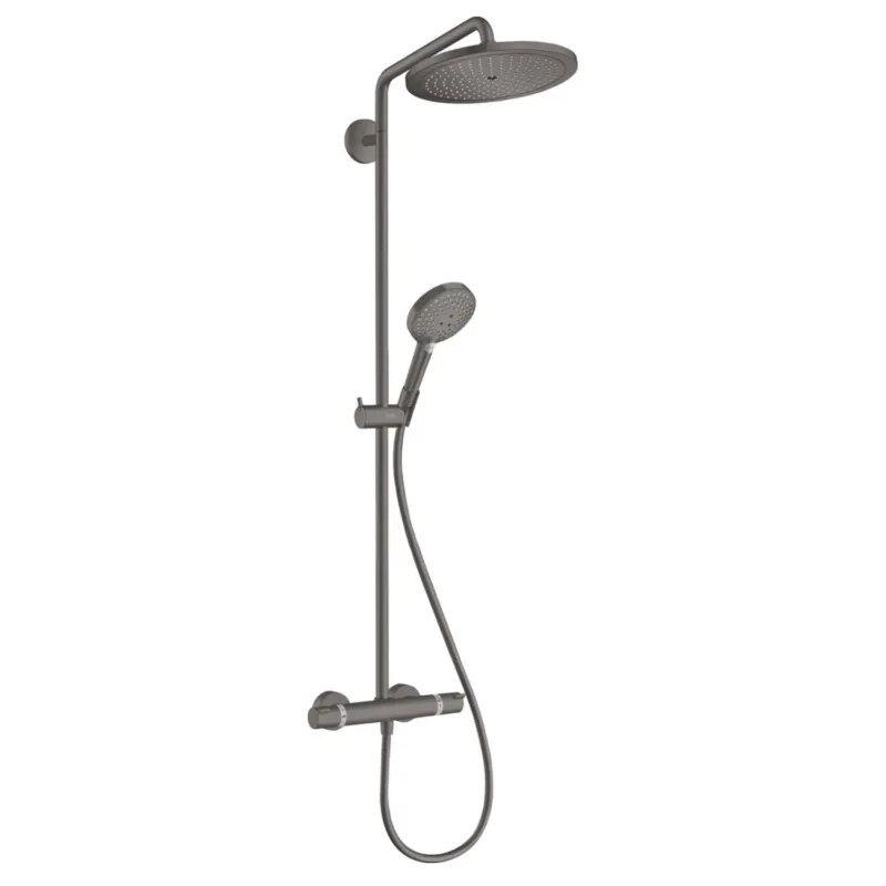 Tijdelijk Beschikbaar Doucheset Croma Select S 280 HansGrohe met Thermostaat 1 Jet en Raindance Handdouche Geborsteld Zwart Chroom