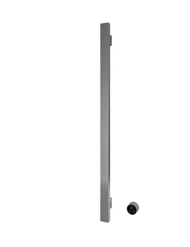 Favoriet Hotbath Square verticale radiator met 1 rail 135cm met geintegreerde schakelaar en inbouwelement geborsteld gunmetal PVD