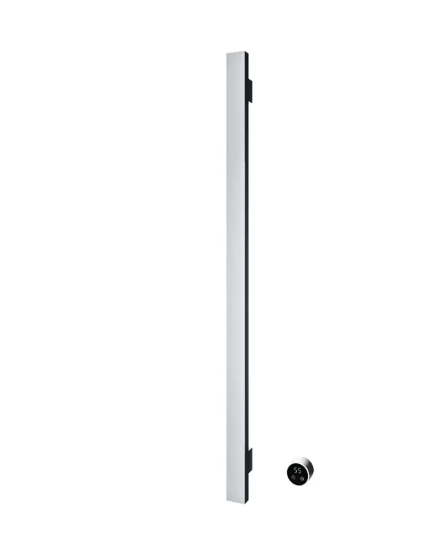Dagaanbieding Hotbath Square verticale radiator met 1 rail 135cm met geintegreerde schakelaar en inbouwelement chroom