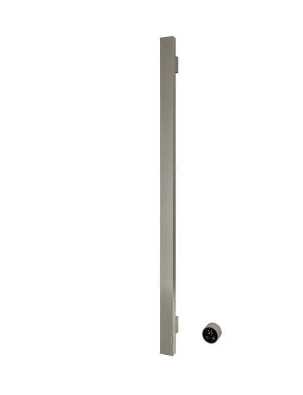 Bestel Nu Hotbath Square verticale radiator met 1 rail 135cm met geintegreerde schakelaar en inbouwelement geborsteld nikkel