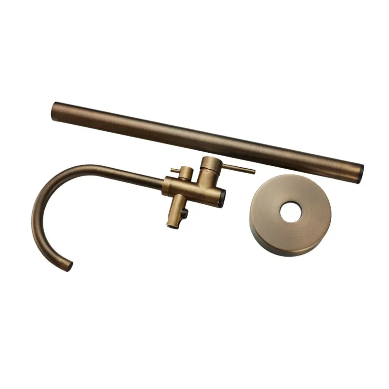 Weekendaanbieding Saniclear Antique vrijstaande badkraan z. handdouche z. doucheslang verouderd messing