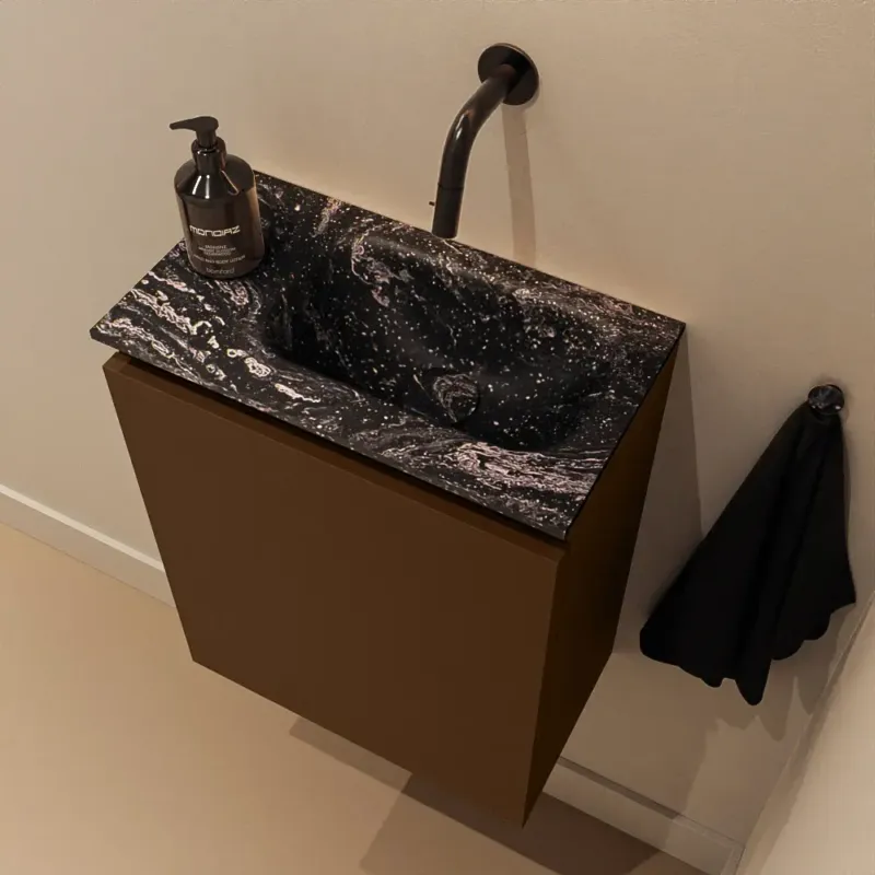 Finale Uitverkoop Mondiaz Ture DLux toiletmeubel 40cm rust met wastafel lava rechts zonder kraangat