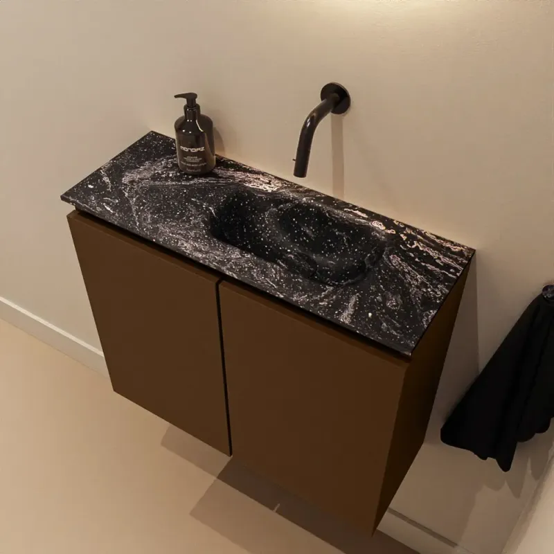 Betaalbaar Mondiaz Ture DLux toiletmeubel 60cm rust met wastafel lava rechts zonder kraangat