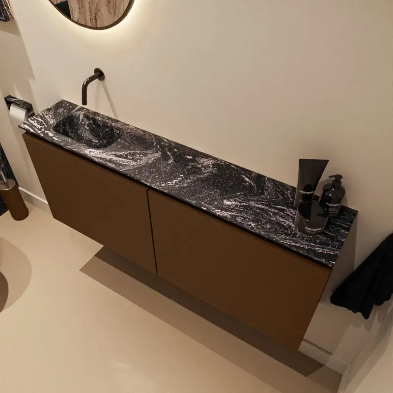 Mondiaz Ture DLux toiletmeubel 120cm rust met wastafel lava links zonder kraangat Veilige Betaling