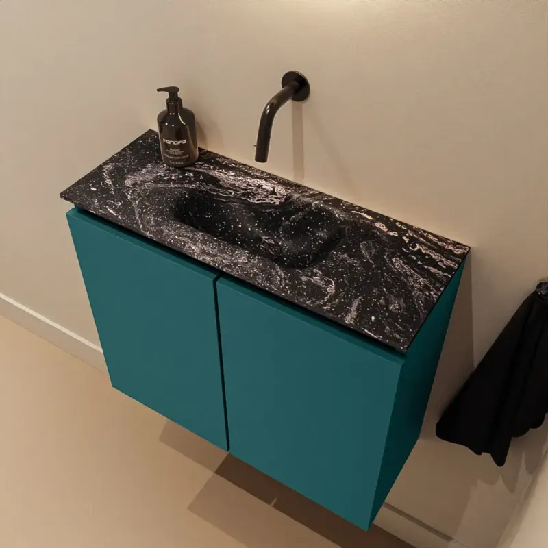 Mondiaz Ture DLux toiletmeubel 60cm smag met wastafel lava midden zonder kraangat Uitverkoop