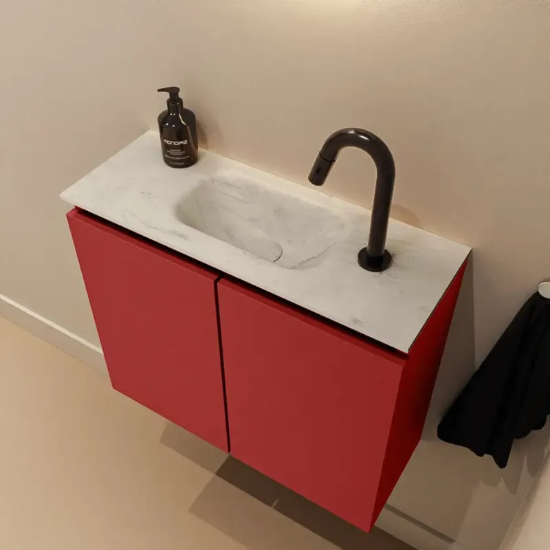 Mondiaz Ture DLux toiletmeubel 60cm fire met wastafel opalo midden met kraangat Goedkoop