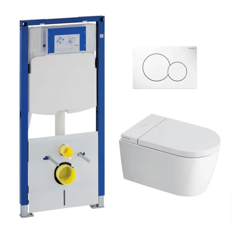 Geberit UP320 toiletset met Duravit Starck F douche wc met automatische sluitfunctie Lage Prijs