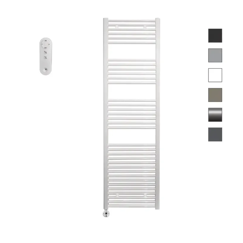 Rechtstreeks Van De Fabrikant Sanicare HVS elektrische radiator 60x172cm wit met afstandsbediening en thermostaat wit linksonder