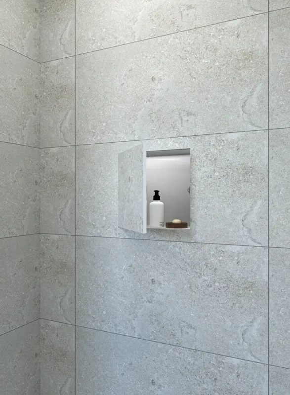 Nieuw Mueller Round inbouwnis betegelbaar RVS 30x30x14cm