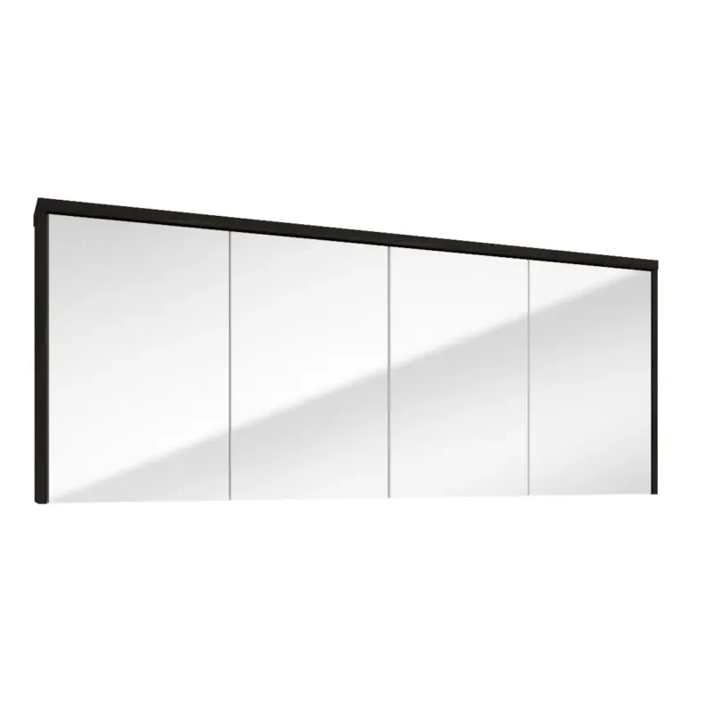 Fontana Basic spiegelkast 157cm met 4 deuren kasteel bruin Op = Op