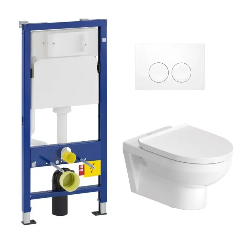 Finale Uitverkoop Geberit UP100 toiletset met Duravit No. 1 randloos toilet wit glans en softclose zitting