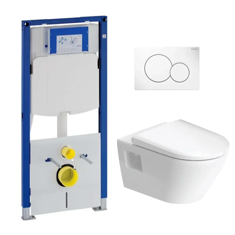 Geberit UP320 toiletset met Duravit D-Neo randloos toilet wit glans en softclose zitting Seizoensaanbieding