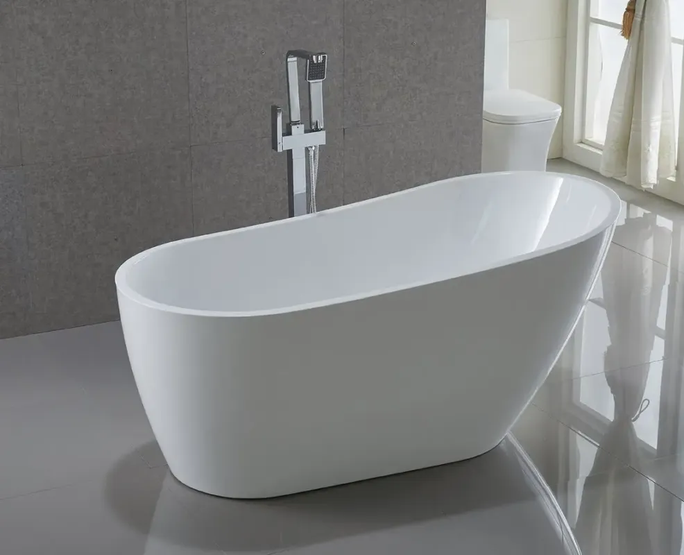 Aqualine Tisa vrijstaand bad wit acryl 150x75cm Seizoensaanbieding