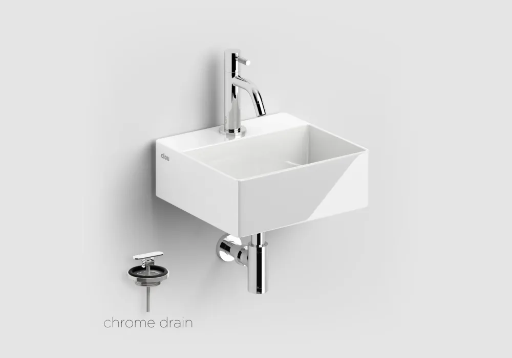 Clou New Flush 1 keramische fontein wit glans met Freddo toiletkraan chroom Koop Vandaag