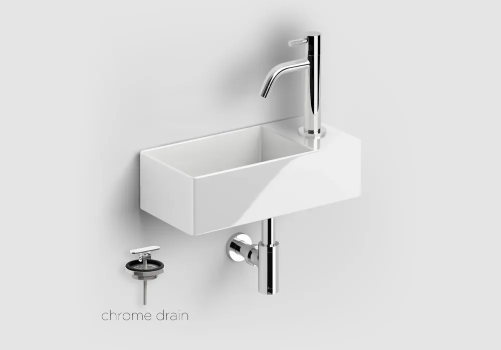 Clou New Flush 3 keramische fontein wit glans met Freddo toiletkraan chroom Speciale Aanbieding