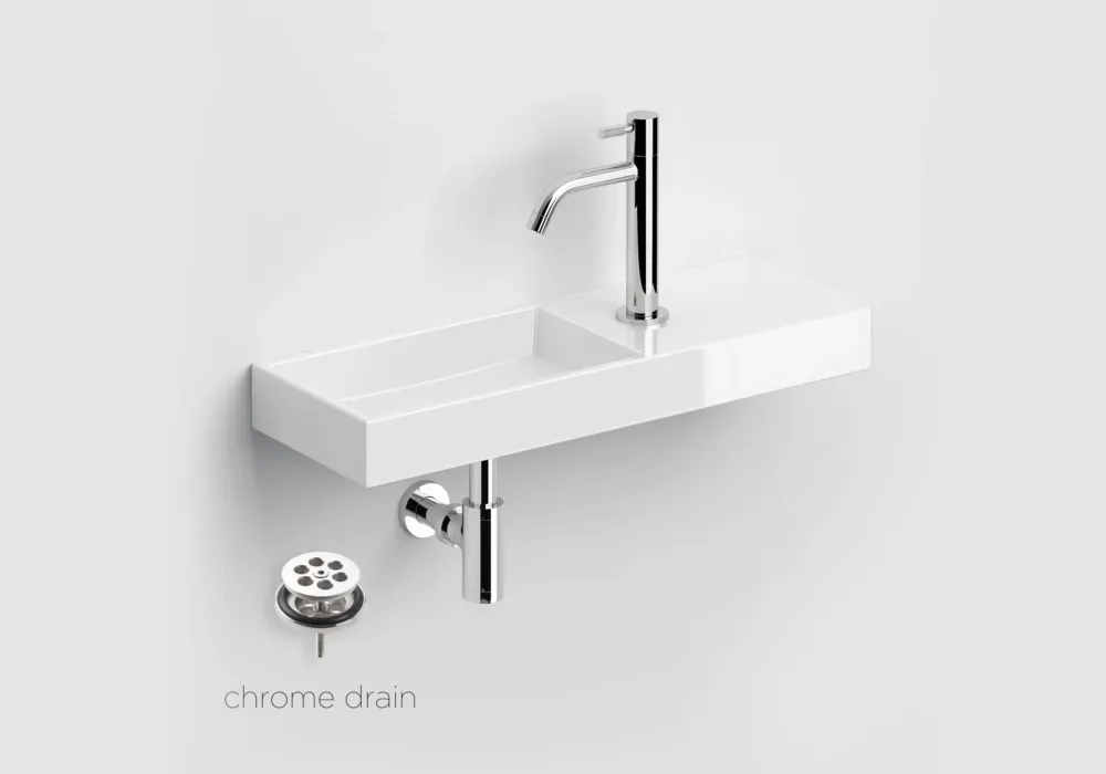 Clou Mini Wash Me keramische fontein 56cm wit glans met Freddo toiletkraan chroom Merkproduct