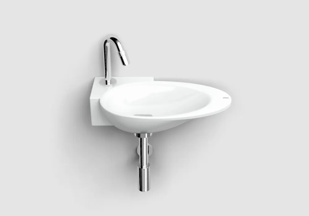 Laatste Versie Clou First keramische fontein wit glans met Freddo toiletkraan chroom