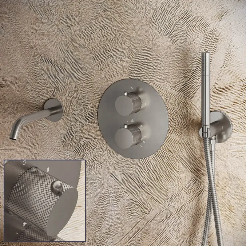 Saniclear Exclusive Curved inbouw badkraan rond RVS Bestel Nu