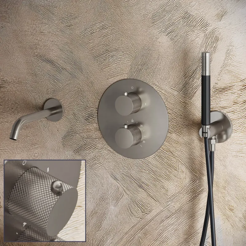 Populair Saniclear Exclusive Curved Pro inbouw badkraan rond RVS