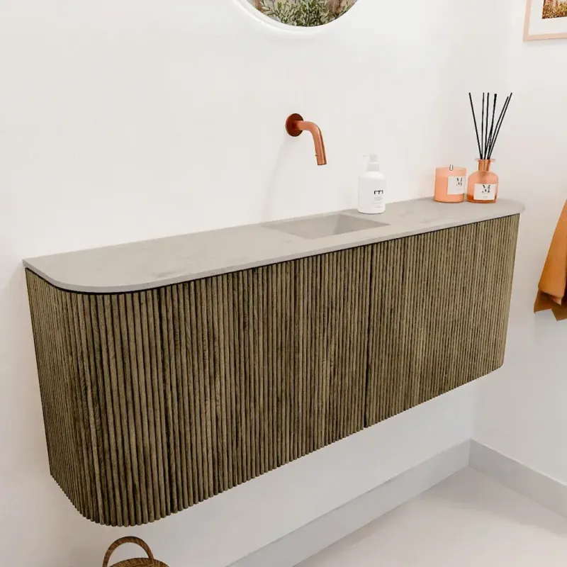 Mondiaz Joya DLux 115cm toiletmeubel ronding links/rechts dusk met wastafel faye midden zonder kraangat opalo Koop Vandaag