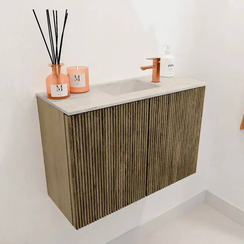 Nieuw Mondiaz Joya DLux 60cm toiletmeubel dusk met wastafel faye midden 1 kraangat ostra