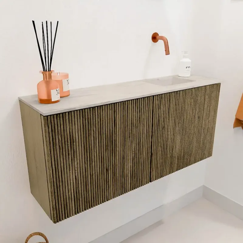 Mondiaz Joya DLux 90cm toiletmeubel dusk met wastafel faye rechts zonder kraangat ostra Hoge Kwaliteit