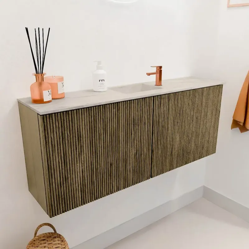 Mondiaz Joya DLux 100cm toiletmeubel dusk met wastafel faye midden 1 kraangat ostra Laatste Kans