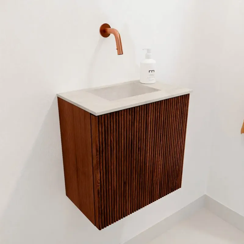 Mondiaz Joya DLux 40cm toiletmeubel ruby met wastafel faye midden zonder kraangat ostra Populair