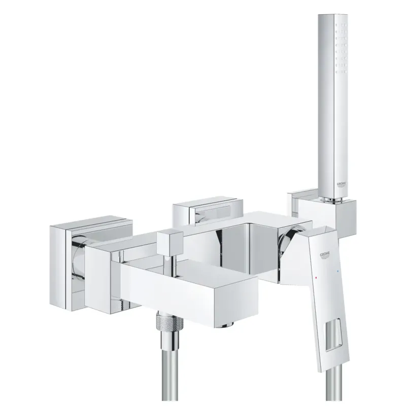 Aanbieding Grohe Eurocube badkraan m. omstel m. koppelingen m. garnituur chroom