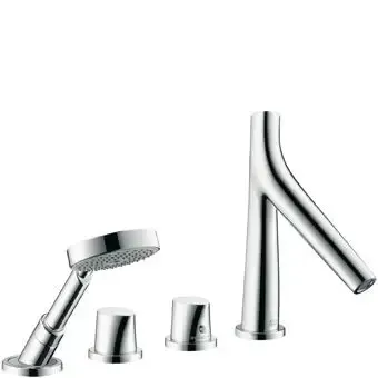 Seizoensaanbieding Hansgrohe AXOR Starck Organic afbouwdeel v. 4-gats tegelrandkraan thermostatisch m. Raindance S 100 Air 1 jet handdouche m. douches chroom