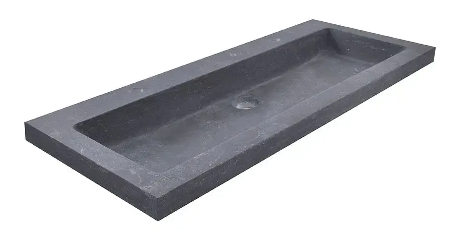 Mueller Single flat hardstenen meubelwasbak 100x46cm met 2 kraangaten Lage Prijs
